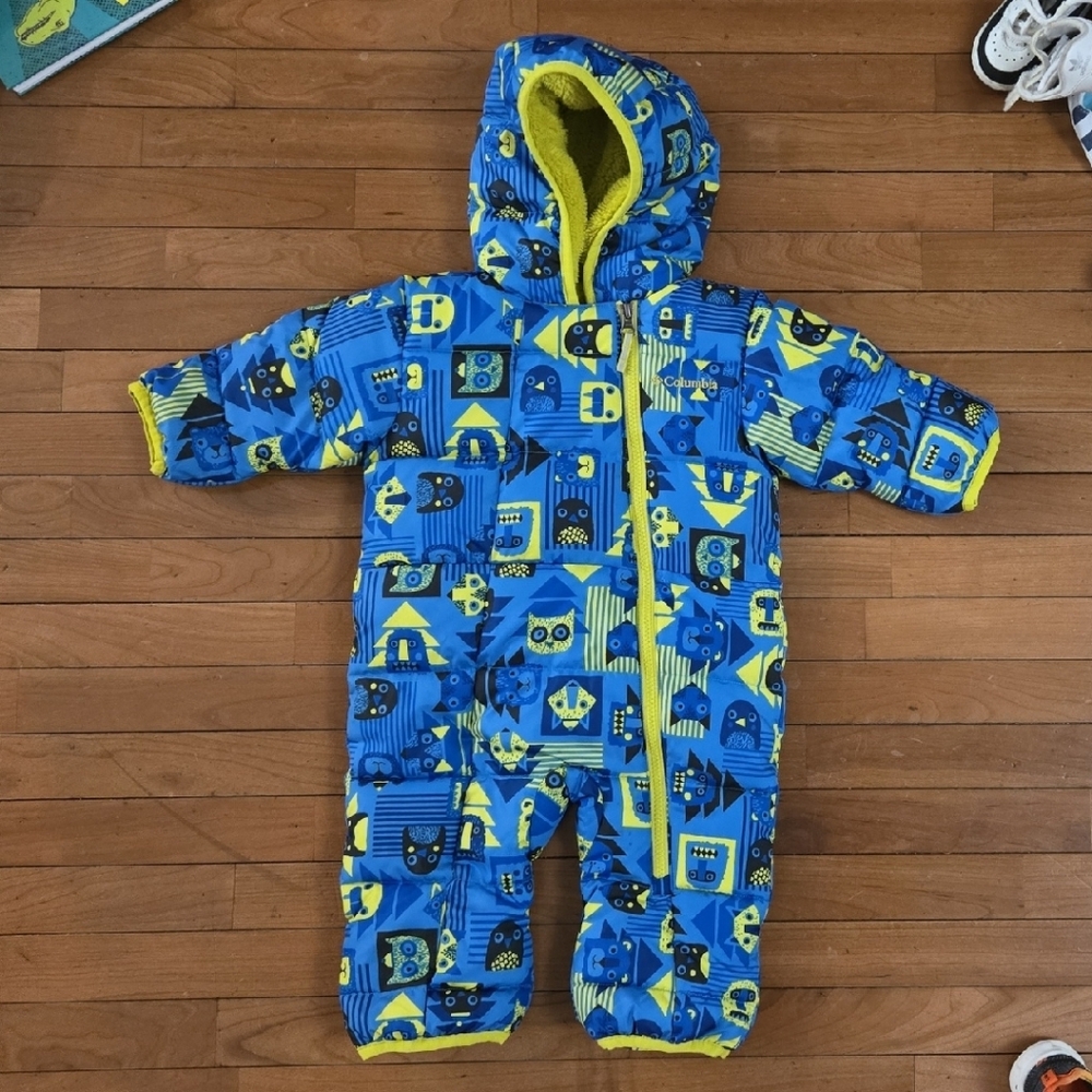 Columbia Kids Snowsuit - Blue and Yellow Owl Snowsuit